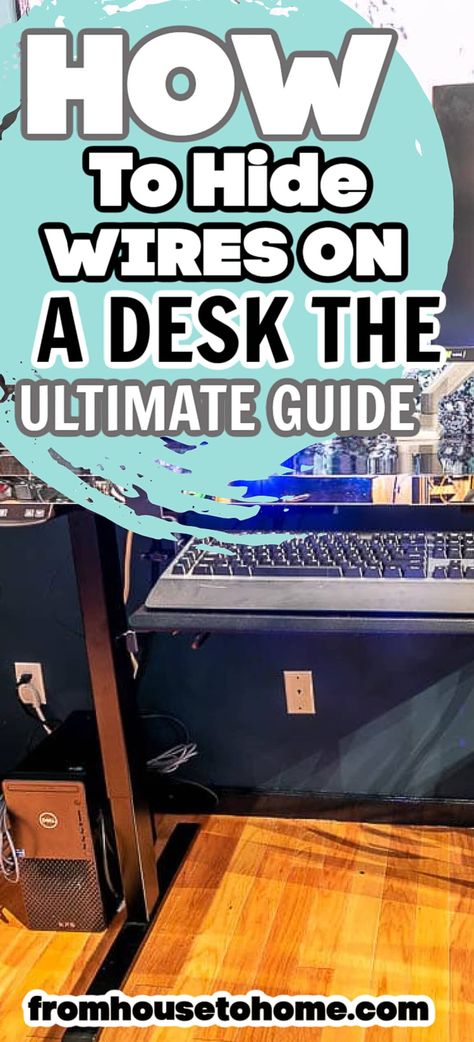 Here's how to hide unsightly wires on and under your desk. Best computer management solutions to hide all those wires in no time. Cable Management Ideas, Hide Computer Cords, Cable Management Diy, Desk Home Office Ideas, Hide Electrical Cords, Open Concept Office, Blue Home Offices, Desk Cable Management, Hidden Desk