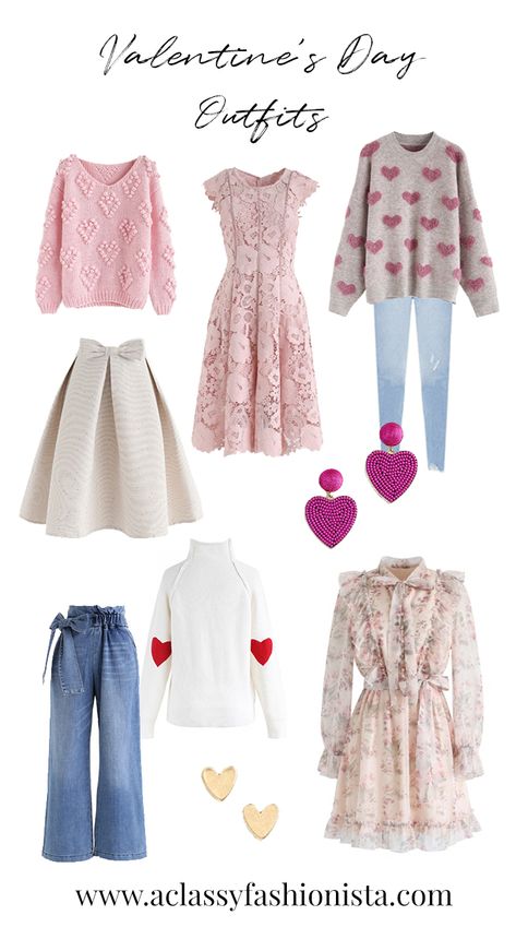 Valentine’s Outfit Women, Transformation Clothes, Valentines Outfits For Women, Valentine Day Outfits, Valentines Day Outfits For Women, Clothes Design Ideas, Clothes Transformation, Valentine Outfits For Women, Homemade T Shirts