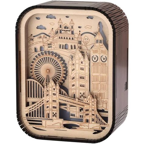 Light For Office, Stylish Room Decor, Present For Husband, London Souvenirs, Building Model, Laser Cut Wood Crafts, Landmark Buildings, London Landmarks, Laser Art