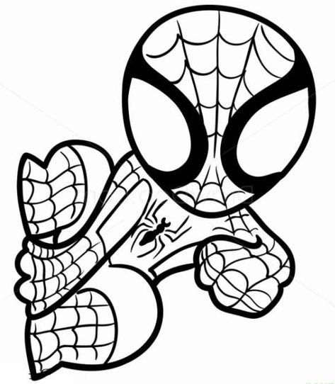 coloring spiderman - painah Chibi Spiderman, Spiderman Coloring Pages, Fargelegging For Barn, Superhero Coloring Pages, Baby Spiderman, Spiderman Coloring, Spiderman Cartoon, Superhero Coloring, Color For Kids