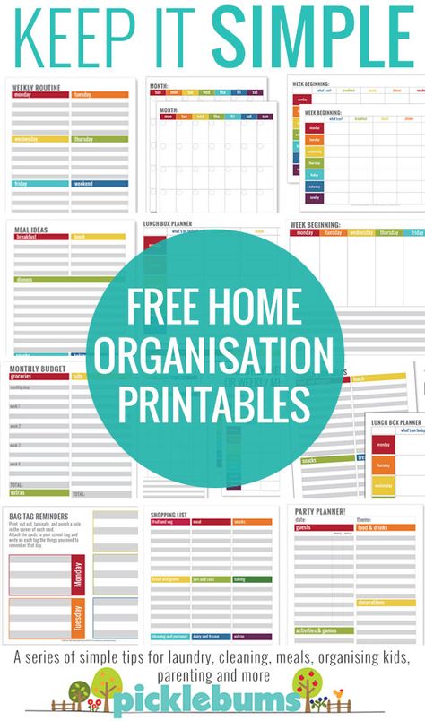 Simple Home Organisation Printables - Picklebums Organisation Printables, Printables Organizational, Home Organization Printables, Bill Organization Printables, Planer Organisation, Home Organization Binders, Journaling Printables, Organizational Printables, Free Printables Organization