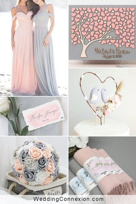 The essence of a silver grey and blush contemporary wedding is the compromise between maturity and youthfulness. This week we’ve selected silver grey and blush to fill you with inspiration! Continue to our blog post to view our favorite picks at WeddingConnexion.com Blush And Grey Wedding, Color Spotlight, Blush Wedding Theme, Pastel Pink Weddings, Elegant Wedding Ideas, Blush Wedding Colors, Industrial Chic Wedding, Light Pink Wedding, Metallic Wedding