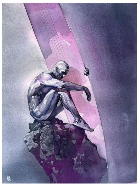 Alex Maleev, Silver Surfer Comic, Surfer Art, Drawing Superheroes, Pressed Paper, Comic Book Artwork, Marvel Artwork, Marvel Comics Wallpaper, Desenho Tattoo