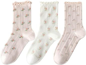 Stitching Flowers, Princess Socks, School Socks, Frilly Socks, Flower Socks, Clueless Outfits, Ankle Socks Women, Comfortable Socks, Novelty Clothing