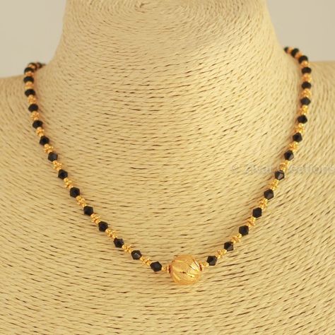 Buy Black Crystal Mangalsutra Indian Short Mangalsutra Online in India - Etsy Modern Mangalsutra, Short Mangalsutra, Dainty Jewellery, Black Beads Mangalsutra, Black Beads Mangalsutra Design, Gold Jewelry Simple Necklace, Gold Mangalsutra Designs, Gold Necklace Indian Bridal Jewelry, Gold Mangalsutra