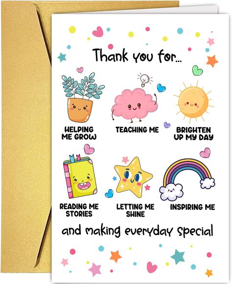 PRICES MAY VARY. 🌟 Cute Thank You Card for Teacher: Express your gratitude to your teacher with this adorable card, perfect for showing appreciation for their hard work and dedication. 💌 Premium Quality Material: Crafted from high-quality 300GSM cardstock, this card exudes elegance and durability, ensuring it withstands the test of time. 📏 Generous Size: Measuring 8x5.3" inches when folded, there's plenty of space inside to write a heartfelt message of thanks to your teacher. 😄 Sweet Teacher Goodbye Teacher Gifts From Kids, Teacher Thank You Gift Ideas, Teacher Appreciation Gifts For Men, Sweet Teacher Appreciation, Appreciation Gifts For Men, Goodbye Teacher, Unique Teacher Appreciation Gifts, Teacher Appreciation Gift Ideas, Teacher Appreciation Gift Card