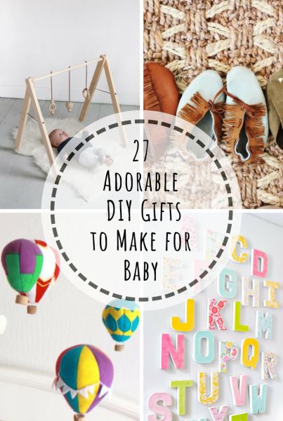 27 Adorable DIY Gifts to Make for Baby Newborn Gifts Diy, Gifts To Sell, Homemade Baby Gifts, Baby Gifts To Make, Baby Crafts Diy, Diy Gifts To Make, Baby Diy Projects, Handmade Baby Shower Gift, Baby And Mom