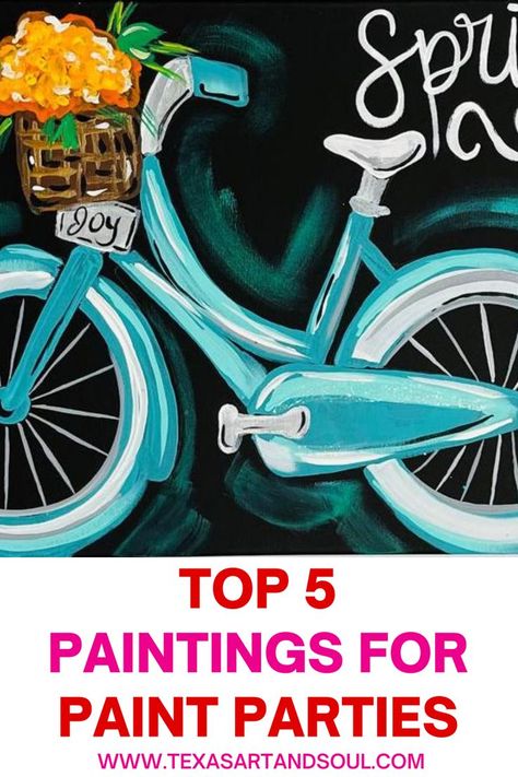 These are the Top 5 best selling paintings for my painting parties. Find out what these paint party best sellers have in common and what makes them so popular. Then, you can even get free downloads for y'all to use these paintings for YOUR audience too! You’ll get a supply list, tracers and step-by-step instructions! Paint Party Decorations For Adults, Tracers For Painting, Paint And Sip Party Ideas For Adults, Canvas Painting Party Ideas For Adults, At Home Paint And Sip Party, Paint Party For Adults, Paint And Sip Ideas Step By Step, Paint Party Ideas For Adults, Painting Party Ideas For Adults