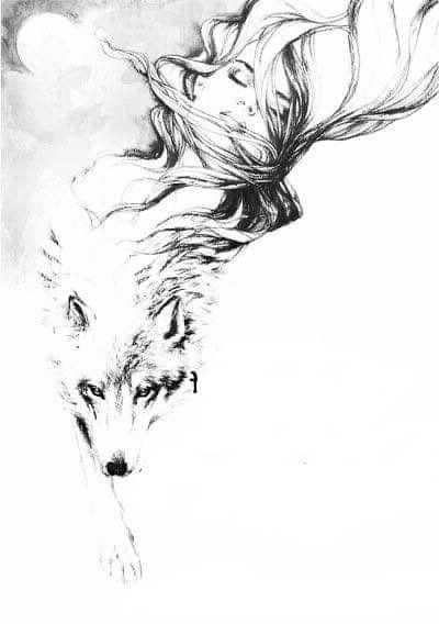 Vogel Tattoo, Wolf Art Print, Tattoo Wolf, Kunst Tattoos, Charcoal Drawings, Tattoo Women, Rose Tyler, Face Sketch, Wolf Girl