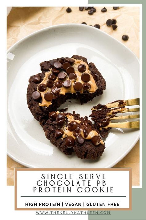 Single Serve Peanut Butter Dessert, Single Protein Cookie, Protein Cookie Single Serve, Protein Mug Cookie, Single Serve Breakfast Cookie, Healthy Dessert Recipes Single Serve, Single Serving Protein Cookie, Protein Single Serve Dessert, Protein Desserts Single Serve