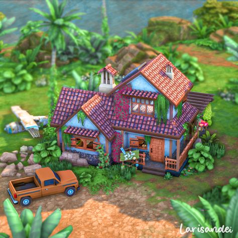 Follow me on IG @larisandei for more The Sims 4 content Sims 4 Selvadorada, Sims 4 Content, Cube World, The Sims 4 Lots, Sims 4 Challenges, Sims 4 House Building, Sims 4 House Design, Casas The Sims 4, Sims Building