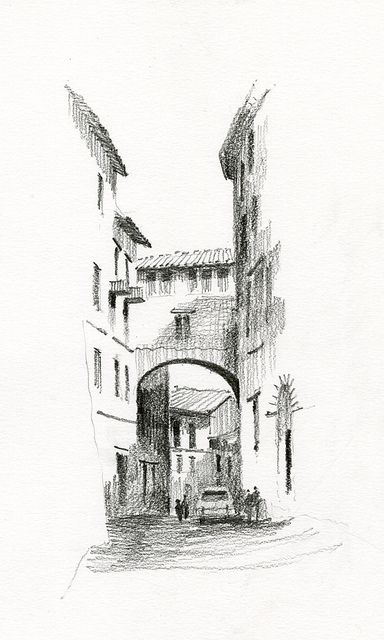 Via Bontempi - Perugia, Italia | Flickr - Photo Sharing! Scenic Sketches Pencil, Pencil Sketches Architecture, Tonal Sketch, Pencil Architecture, Art With Pencil, Tonal Drawing, View Sketch, Sketch Architecture, Landscape Pencil Drawings