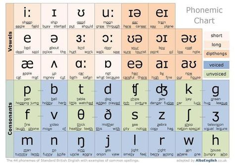 Oral English: Easy Ways to Pronounce the 24 English Consonants and 20 English Vowels Phonetics English Chart, Phonemes Chart, English Phonetic Alphabet, English Alphabet Pronunciation, Phonetic Chart, Phonetics English, Phonetic Symbols, Sounds In English, Pronunciation English