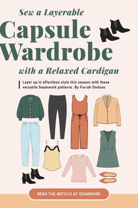 Self Sewn Wardrobe, Sew A Capsule Wardrobe, Capsule Wardrobe Sewing Patterns, Handmade Capsule Wardrobe, Sewing A Capsule Wardrobe, Sew Capsule Wardrobe, Sewing Wardrobe, Cape Diy, Capsule 2023