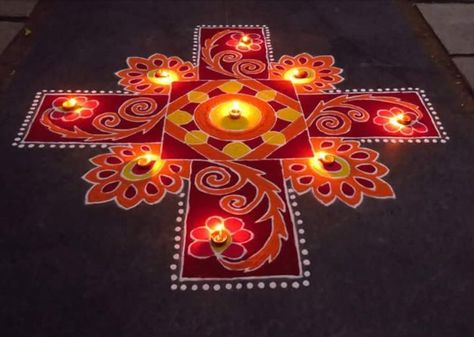 Download 100+ Rangoli Design Ideas & Images For Diwali & Happy New Year Square Rangoli, Best Rangoli, Best Rangoli Design, Rangoli Designs For Competition, Rangoli Designs Simple Diwali, Easy Rangoli Designs Diwali, Simple Rangoli Designs Images, Rangoli Patterns, Rangoli Ideas