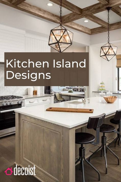 When planning your kitchen decor, you must think in terms of functionality and aesthetics. These days, the kitchen has become a multi-purpose area where you cook, work, eat, chat or watch TV. Here are 14 incredible kitchen Island designs that are beautiful but functional too. // Kitchen Island // Kitchen Island Designs // Kitchen Design // Kitchen Decor // Multipurpose Kitchen Island, Moveable Kitchen Island, Kitchen Island Designs, Kitchen Island Styling, Narrow Kitchen Island, Luxury Kitchen Island, Contemporary Kitchen Island, Functional Kitchen Island, Kitchens Ideas