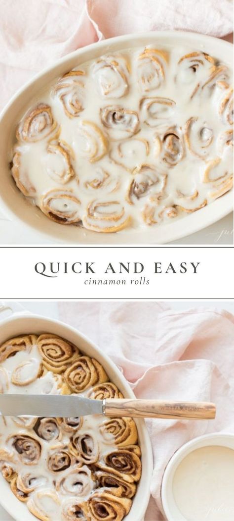 Recipe Crescent Rolls, Cinnamon Roll Glaze, Icing Glaze, Cinnamon Roll Frosting, Easy Cinnamon Rolls, Easy Cinnamon Rolls Recipe, Cinnamon Roll Icing, Cinnamon Icing, Cinnamon Rolls Easy