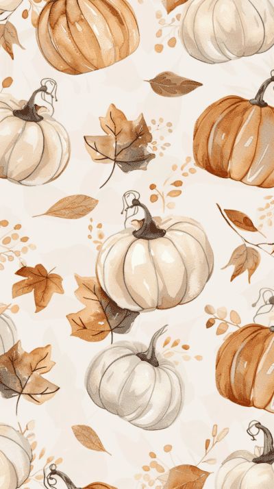 fall aesthetic wallpaper: watercolor pumpkins Fall Asthetic Wallpers Ipad, Fall Watercolor Background, Fall Prints Wallpaper, Fall Images Wallpaper, Fall Pumpkin Wallpaper, Fall Backgrounds Wallpapers, Cozy Fall Aesthetic Wallpaper, Fall Vibes Wallpaper, Wallpaper Fall Autumn