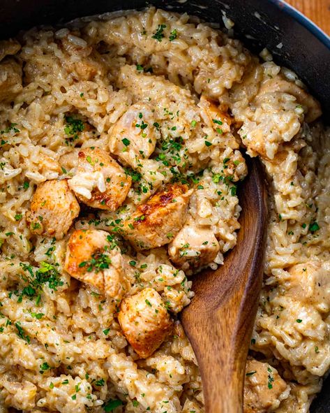 Cajun Chicken and Rice is a rich and spicy dish that consists of a blend of Cajun spices, a creamy sauce, and tender chicken, all mixed with seasoned rice. It does have a kick to each bite (well, according to my taste buds), but if you love a flavorful dish with a little bit of heat from Cajun seasoning, you will love it! It also tastes just as delicious when reheated if you have any leftovers. Sides For Cajun Chicken, Cajun Chicken Bites, Cajun Rice Recipe, Cajun Shrimp And Rice, Cajun Chicken And Rice, Cajun Spices, Cajun Rice, Homestead Recipes, Chicken Over Rice