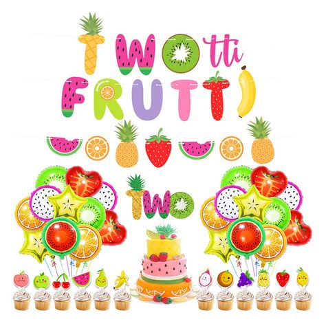 PRICES MAY VARY. 【Premium Value Pack】 1* Twotti Frutti banner 1* orange strawbery watermelon fruit banner 1*“TWO” cake topper, 12* fruit cupcake toppers 12pcs* fruit shaped foil balloons (2 watermelons, 2 orange, 2 strawberry, 2 kiwi, 2 carambola, 2 dragon fruit).Full Set of Decorations,Can Free Your Mind and Time to Think About How to Match Your Tutti Frutti Party More Well with Other Accessories. 【Great Tutti Frutti Decorations】2nd Birthday TWO-tti Fruity decoration kit are get everything you Tutti Frutti Party Decorations, Fruit Balloons, Watermelon Banner, 2nd Birthday Cake Topper, Twotti Fruity, Tutti Frutti Birthday Party, Tutti Frutti Party, 2nd Birthday Cake, Second Birthday Party