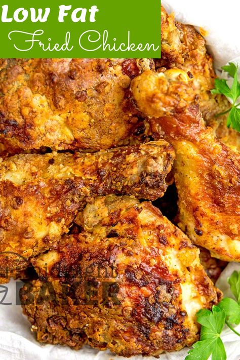 Air Fryer Low Fat Fried Chicken is a healthier way to make fried chicken Healthy Fried Chicken, Fried Chicken Strips, Air Fryer Fried Chicken, Easy Chicken Dinner, Chicken Dinner Recipe, Chicken Leg Recipes, Making Fried Chicken, Chicken Tortillas Soups Recipe, Low Cholesterol Recipes