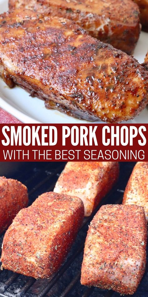 Best Smoked Pork Chops, Traeger Pork Chops Boneless, Smoked Pork Chops Sides, How To Cook Smoked Pork Chops, Smoked Pork Chop Recipes, Smoked Pork Chops On Pellet Grill, Smoker Pork Chops, Smoked Boneless Pork Chops, Smoked Pork Chops Recipes