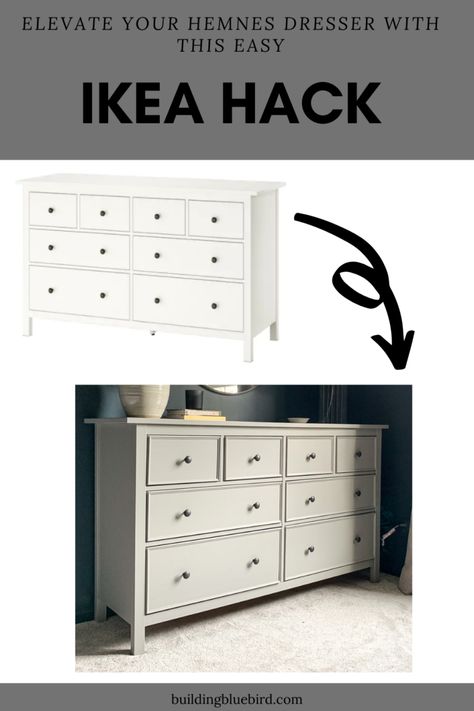 Paint Hemnes Dresser, Ikea Hemnes Dresser Knobs, Ikea Hemnes Makeover, Ikea Koppang Dresser Hack, Paint Ikea Dresser, Dresser Makeover Diy Paint, Ikea Hemnes Diy, Ikea Hemnes Dresser Hack, Hemnes Drawers