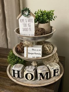 Single Tray Decorating Ideas, Dollar Tree Tiered Tray, January Decor, Three Tier Tray, Diy Farmhouse Ideas, Tiered Tray Stand, Bowl Decor, Mantel Ideas, Tier Trays