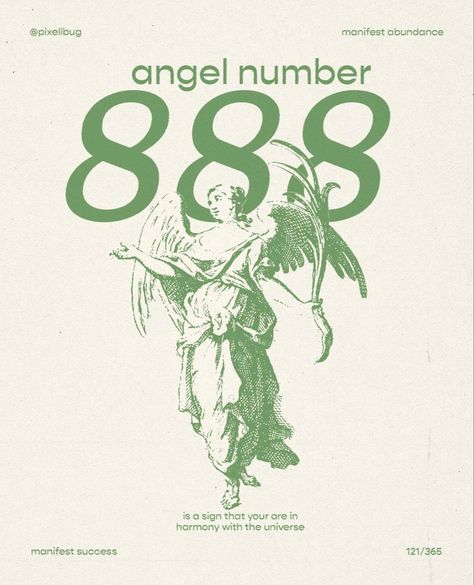 Green Angel Numbers, 888 Poster, Hermanas Sanderson, 888 Angel Number, Angel Number Poster, 888 Angel, Angel Number 888, Angelic Aesthetic, Number Graphic