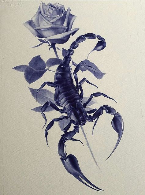 Scorpion, Blackwork, Tattoos, White