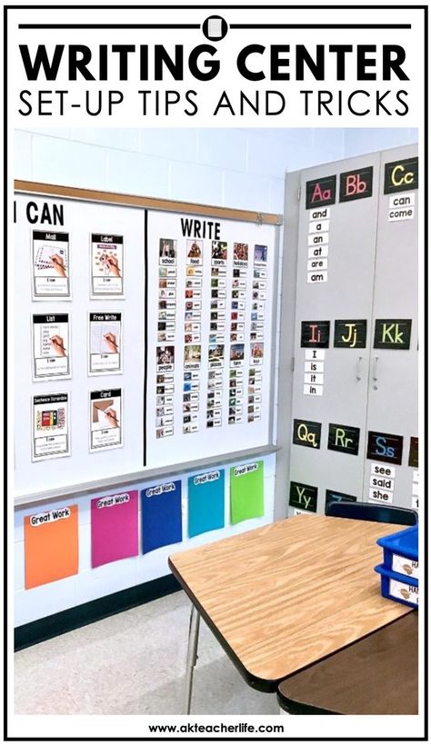 Here are some tips and tricks to how you can organize your writing center. Read the article to get ideas of materials and set up. Don't forget to grab the freebies at the end of the article. Kindergarten Summer Activities, Special Education Writing, Kindergarten First Week, Fall Kindergarten Activities, Writing Center Kindergarten, Summer Kindergarten, Kindergarten Special Education, Fall Kindergarten, Primary Students