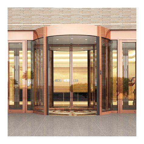 Rotating Mirror Door, Revolving Door Design, Curve Sliding Door Track, Hospital Entrance, Double Door Twist And Slide Locking System, Automatic Sliding Glass Door, Automatic Sliding Doors, Single Storey House Plans, Glass Door Design