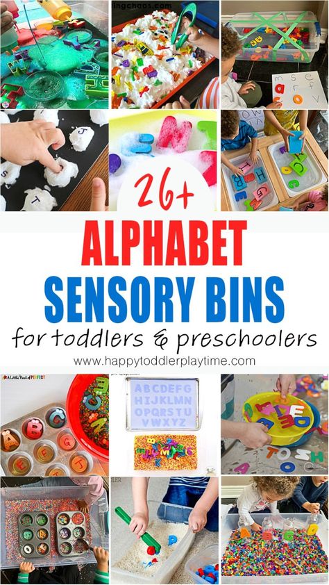 Sensory Letter Activities For Preschool, Sensory Table Letter Activities, A Year Of Sensory Bins, Letter Of The Week Sensory Bins, Sensory Bin Literacy, Letter Sensory Bags, Vpk Letter Activities, Letter A Centers For Preschool, Literacy Sensory Bins