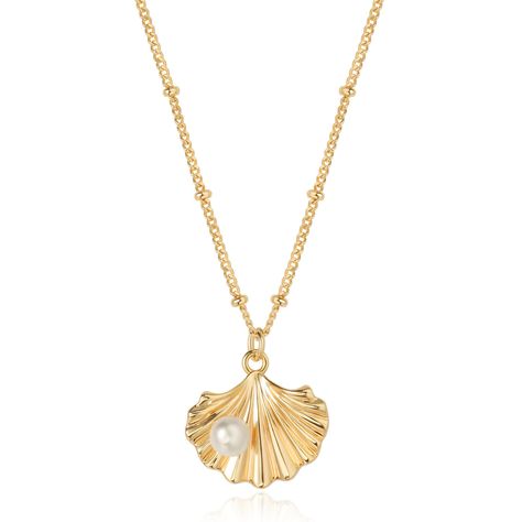 PRICES MAY VARY. Gold Shell Necklace: Uniquely designed gold 3D shell with intricate details; adorned with a 5 mm pearl Pendant Measurements: Necklace length: 19.5 inches + 2-inch extension chain; pendant size: 17.4 mm wide, 16.8 mm high Premium Materials: Made with 14K gold plated over brass; nickel and lead-free; hypoallergenic for sensitive skin Gift-Ready Packaging: Comes in a cute gift box; perfect for family members, friends, and significant others on special occasions LADYGD Jewelry: By W Seashell Charm Necklace, Hoco Jewelry, Gold Shell Necklace, Collage Jewelry, Beachy Necklace, Jewelry Stack, Necklace Aesthetic, Seahorse Necklace, Gold Jewelry Gift