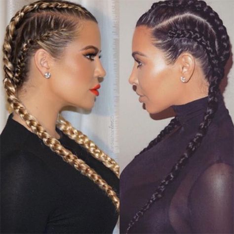 Khloe Kardashian’s Braids Vs. Kim Kardashian’s — Who Wore Boxer Braids Best? – Hollywood Life Khloe Kardashian Braids, Boxer Braids Hairstyles, Kim Kardashian Braids, Kardashian Braids, Kardashian Beauty, Kim Kardashian Hair, Boxer Braids, Braided Cornrow Hairstyles, Braids For Kids