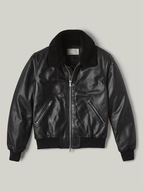 Fitted Biker Jacket, Collar Leather Jacket, Varsity Jackets, Black Aviators, Aviator Jackets, Flight Jacket, Genuine Leather Jackets, Cool Jackets, Nice Leather