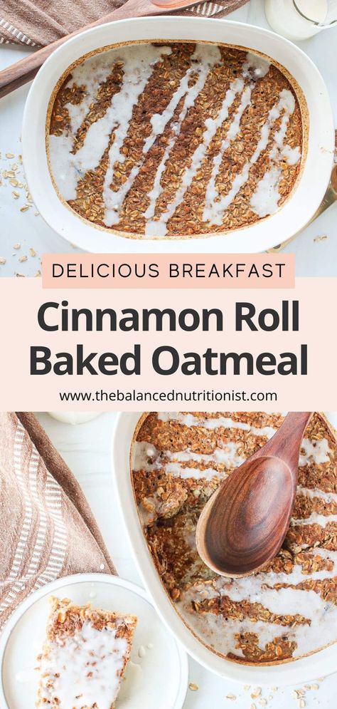 Try this cinnamon baked oatmeal for a healthy and delicious start to your day. This baked oatmeal recipe combines the flavors of cinnamon roll baked oatmeal with the goodness of oats. It’s the best baked oatmeal and perfect as a healthy baked oatmeal dessert. Enjoy the best cinnamon baked oats for a satisfying treat of baked cinnamon oats! Baked Oatmeal Dessert, Oatmeal Bake Breakfast, Cinnamon Baked Oats, Best Baked Oatmeal, Cinnamon Roll Baked Oatmeal, Cinnamon Roll Oatmeal, Baked Oatmeal Recipes Healthy, Healthy Baked Oatmeal, Cinnamon Baked Oatmeal