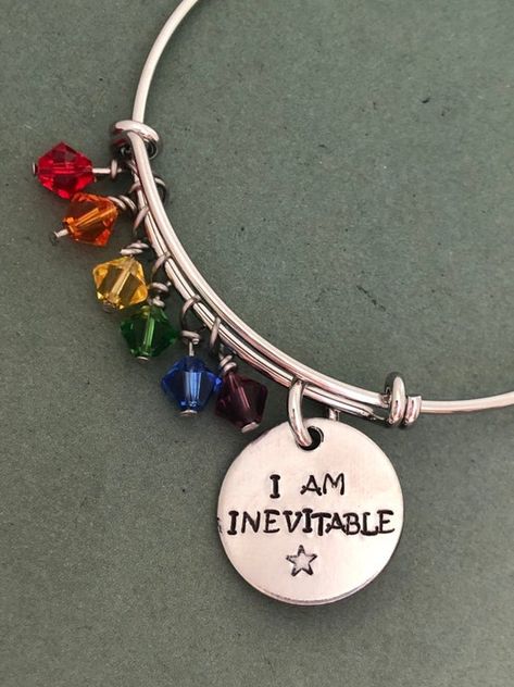 I Am Inevitable, Marvel Jewelry, Marvel Fashion, Marvel Gifts, Marvel Clothes, Marvel Merchandise, Custom Jewelry Ideas, Handmade Bracelet, Marvel Movies