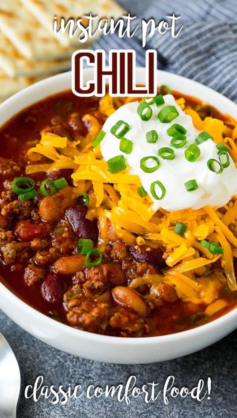 Pressure Cooker Chili, Chili Dinner, Instant Pot Chili, Soup Chili, Chilli Recipes, Best Instant Pot Recipe, Instant Pot Soup, Instant Pot Dinner Recipes, Easy Instant Pot Recipes