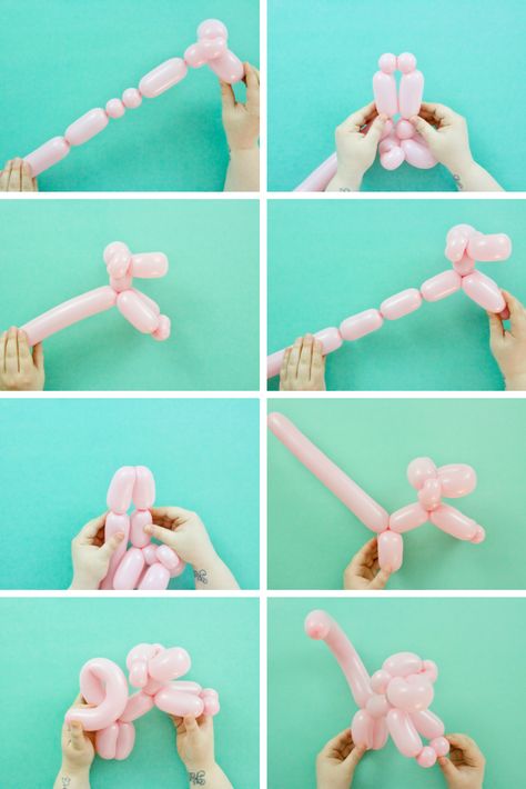 balloon monkey step-by-step Step By Step Balloon Animals, How To Balloon Animals, Ballon Animal Ideas, How To Make Balloon Animals Step By Step, Balloon Modelling Step By Step, Balloon Animal Party, Animal Balloons How To Make, Balloon Animals Tutorial, How To Make A Balloon Animal