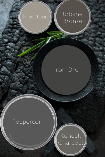 Sherwin Williams Iron Ore vs Peppercorn (Full Comparison!) – Mod & Mood Iron Ore Vs Peppercorn, Iron Ore Paint Color, Sherwin Williams Cyberspace, Iron Ore Paint, Black Paint Colors, Sherwin Williams Iron Ore, Charcoal Blue, Neutral Paint Color, Iron Ore