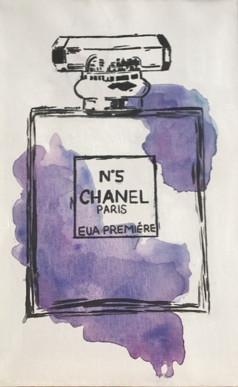 Drawing Of Perfume Bottle, Chanel No 5 Tattoo, Gcse Drawing Ideas, Chanel Bottle Painting, Chanel Painting Ideas, Chanel Perfume Drawing, Chanel Perfume Painting, Perfume Bottle Drawing, Perfume Bottle Painting