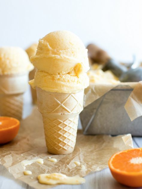 Coconut Milk Orange Sherbet Creamsicle Ice Cream Recipe, Orange Creamsicle Ice Cream, Creamsicle Ice Cream, Ice Cream From Scratch, Protein Ice Cream Recipe, Lime Ice Cream, Cravings Recipes, Custard Ice Cream, High Protein Desserts