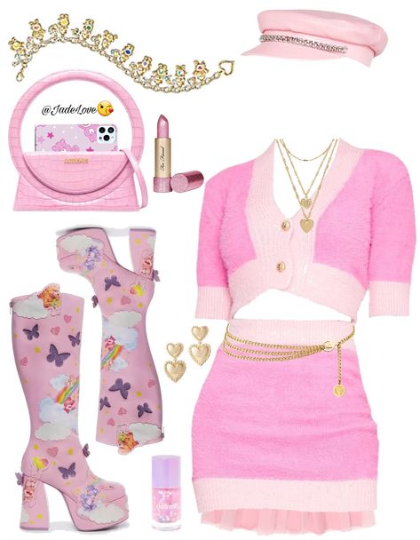 90s Pink Aesthetic Outfits, Barbie Style Outfits, Barbiecore Dress, Barbie Aesthetic Outfit, Pink Aesthetic Fashion, Plus Size Aesthetic Outfits, Barbiecore Outfit, Fashion Top Outfits, Stylish Summer Outfits