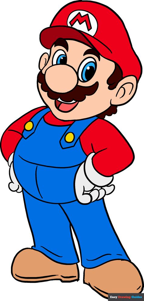 Learn to draw a cool Super Mario. This step-by-step tutorial makes it easy. Kids and beginners alike can now draw a great looking Super Mario. Super Mario Drawing, Draw Super Mario, How To Draw Mario, Mario Drawing, Super Mario Coloring Pages, Mario Coloring Pages, Transparent Clipart, Cartoon Drawing Tutorial, Super Mario Art