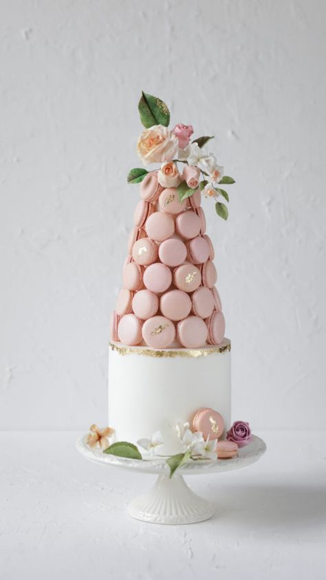 Wedding Macarons, Single Tier Cake, Macaron Tower, Macaron Cake, Croquembouche, Macaron Cookies, Flower Cakes, Bento Cake, Cake Truffles