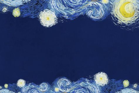 Van Gogh-inspired The Starry Night background, vintage painting psd | free image by rawpixel.com / Benjamas فنسنت فان جوخ, Google Backgrounds, Starry Night Background, Van Gogh Wallpaper, Starry Night Wallpaper, Gogh The Starry Night, Wallpaper Notebook, Presentation Backgrounds, Cute Laptop Wallpaper