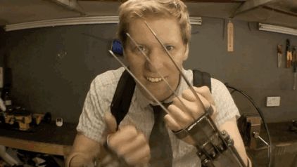 steel-retractable-wolverine-claws-colin-furze-3 Colin Furze, Retractable Claws, Wolverine Claws, Anti Hero, Geek Gadgets, Video X, X Men, Geek Stuff, Comics