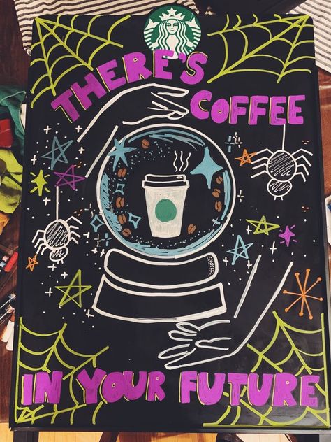 Loaded Tea Chalkboard Ideas, Fall Coffee Sign Ideas, Starbucks Boards Ideas, Starbucks Fall Board, Starbucks Chalk Signs, Chalk Signs Restaurant, Starbucks A Frame Sign, Fall Coffee Board, Fall Chalkboard Art Starbucks