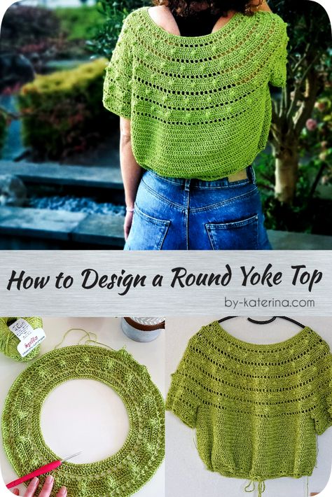 Crochet Flutter Sleeve Pattern, Jaket Crochet, Cardigan Au Crochet, Crochet Yoke, Yoke Top, Gilet Crochet, Crochet Ladies Tops, Crochet Summer Tops, Diy Blouse Pattern